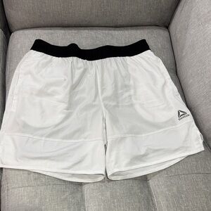 Reebok Men's Black and White Swim Trunks